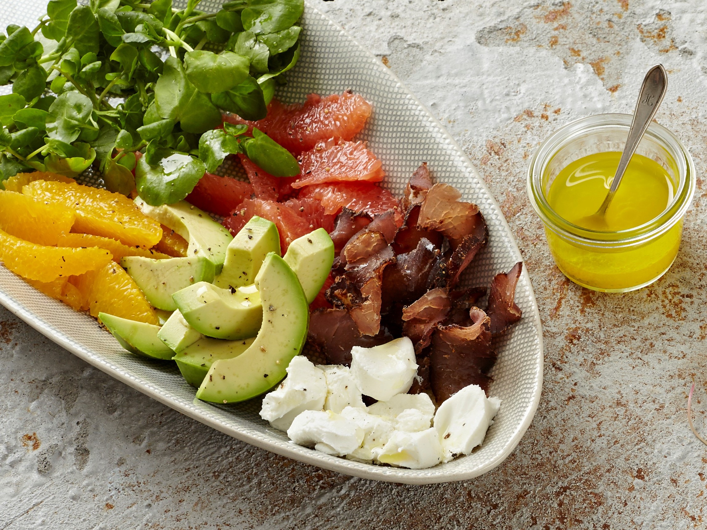Avocado & citrus salad with biltong
